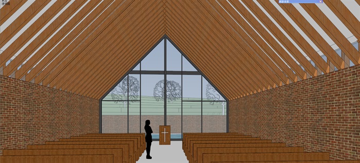 木构砖石乡土建筑构造小型教堂会所(3)