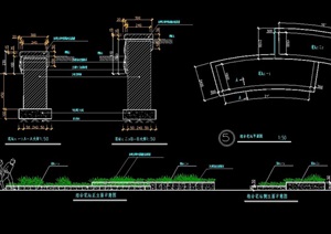 现代组合花坛设计cad施工图