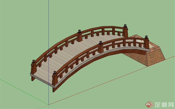 园林景观过河桥素材设计su模型