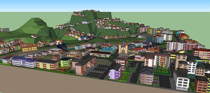 欧式小镇设计模型-(1)