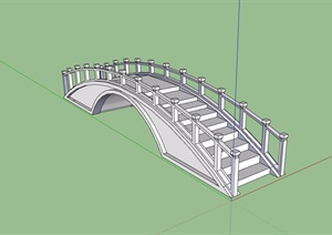 石桥设计SU(草图大师)模型