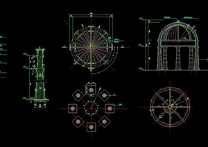 详细的精致亭子素材cad施工图