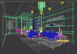 详细完整的办公室空间3d模型