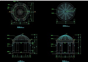 欧式详细圆形亭子cad施工图