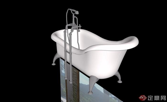 某欧式浴缸素材设计su模型