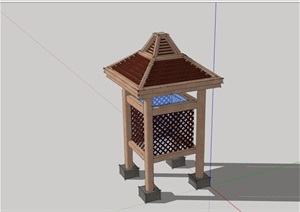 东南亚风格独特详细亭子SU(草图大师)模型