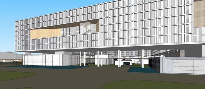现代创意矩阵式窗格表皮大型科学城研究院办公中心写字楼(5)