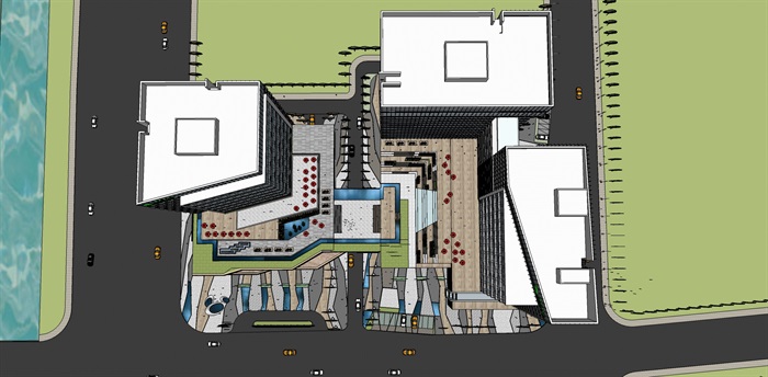 现代城市商业综合体带屋顶花园景观设计(5)