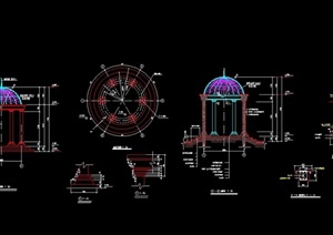 欧式经典完整亭子cad施工图