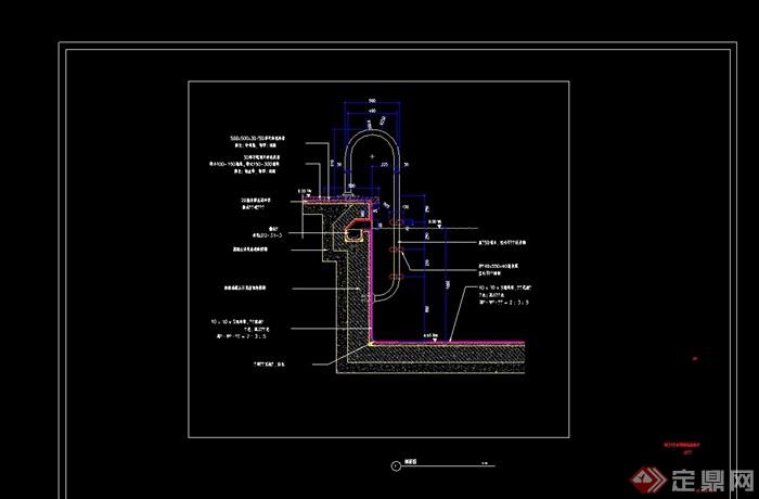 游泳池详细设计cad立剖面图