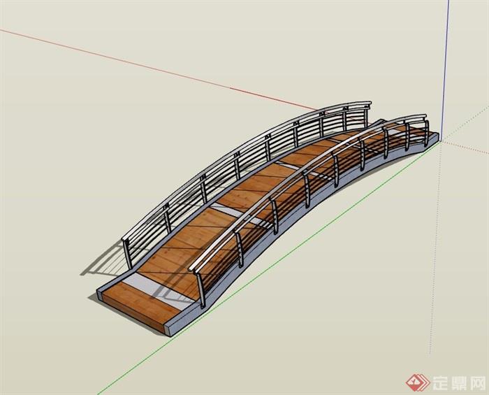 现代过河园桥素材设计su模型