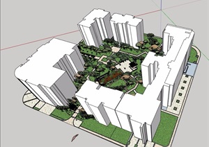 某住宅景观小区设计SU(草图大师)模型
