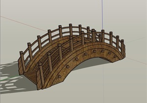 全木质详细完整的园桥设计SU(草图大师)模型