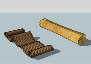 古老的卷纸SU(草图大师)模型素材