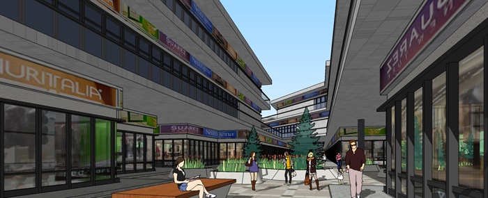 现代风格商业街项目方案设计(2)