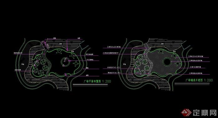 某详细的广场铺装设计cad施工图