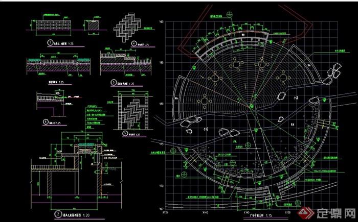 某完整详细的广场铺装设计cad施工图