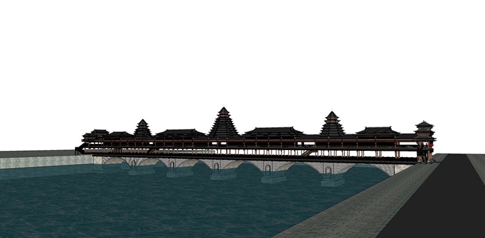 土家族 风雨桥 su模型(3)