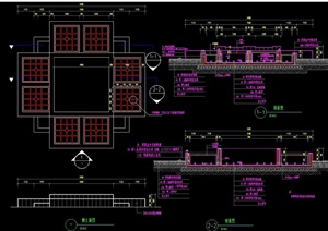 现代景观水池素材设计cad施工图