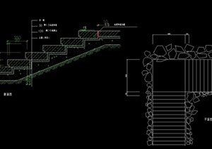 台阶详细设计cad平剖面图