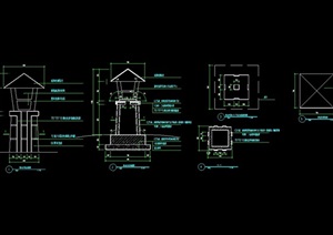 现代中式景观灯柱设计cad施工图