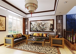 详细完整的客厅空间装饰3d模型及效果图