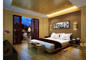 卧室及阳台素材设计3d模型