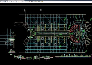 详细的某小区喷泉设计cad平剖面图