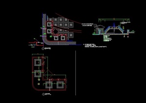 现代喷泉详细设计cad平立面图