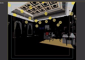 欧式详细的室内办公空间3d模型