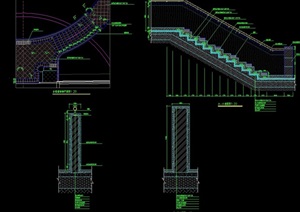 详细的完整楼梯台阶cad施工图
