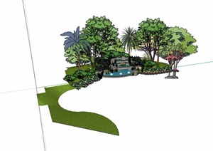 台阶水池、花池、种植池设计SU(草图大师)模型