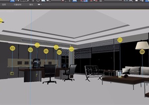 某整体详细完整的办公空间3d模型