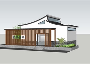 山地村落公共厕所SU(草图大师)建筑模型