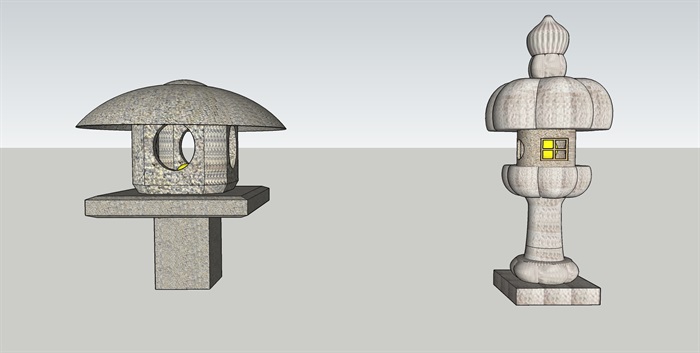 日式石灯笼SU模型(2)