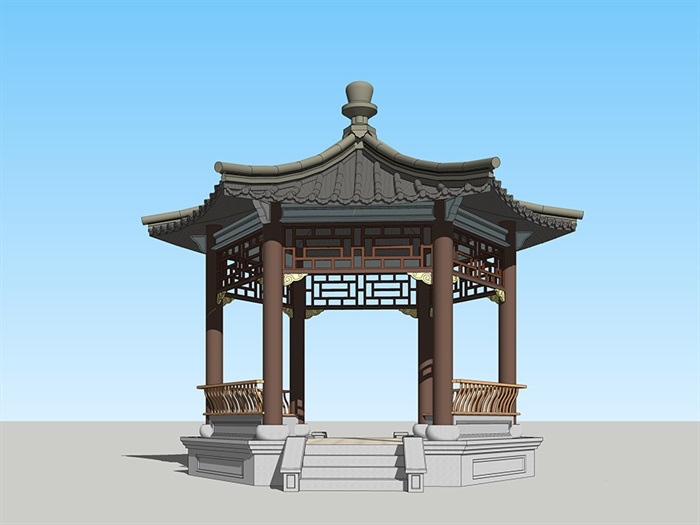 中式古典六角亭(1)
