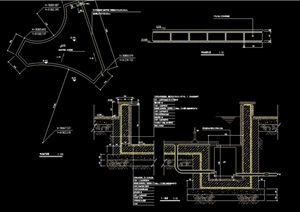 独特详细的水池景观cad施工图