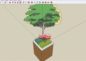 园林景观详细的种植树池素材SU(草图大师)模型