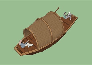 详细的船只素材设计SU(草图大师)模型