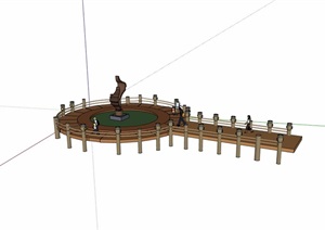 观景桥素材设计SU(草图大师)模型