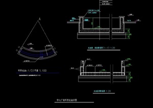 某广场水池素材设计cad施工图