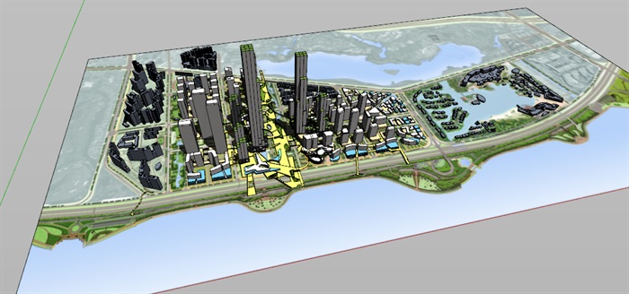 现代大型城市中心总部城式规划设计方案cad su模型 文本(6)