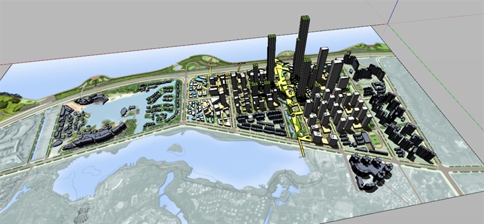 现代大型城市中心总部城式规划设计方案cad su模型 文本(7)