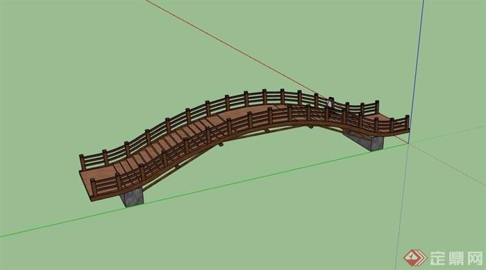 防腐木园林景观拱桥园桥设计su模型
