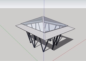 详细的园林景观玻璃凉亭素材设计SU(草图大师)模型