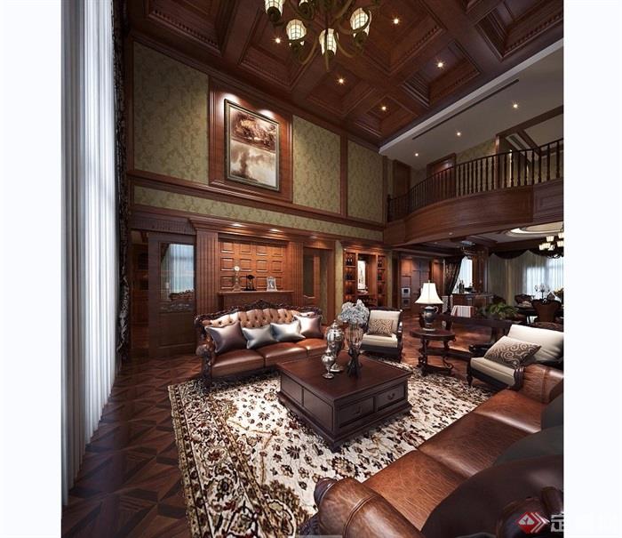 某详细完整的客厅装饰空间设计3d模型