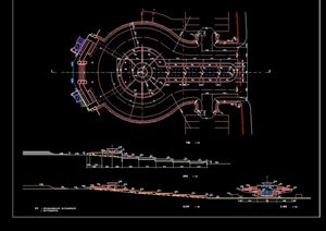 园林景观水池水景cad方案