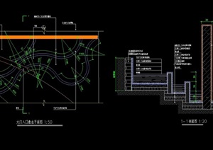 某大门入口水景设计cad施工图