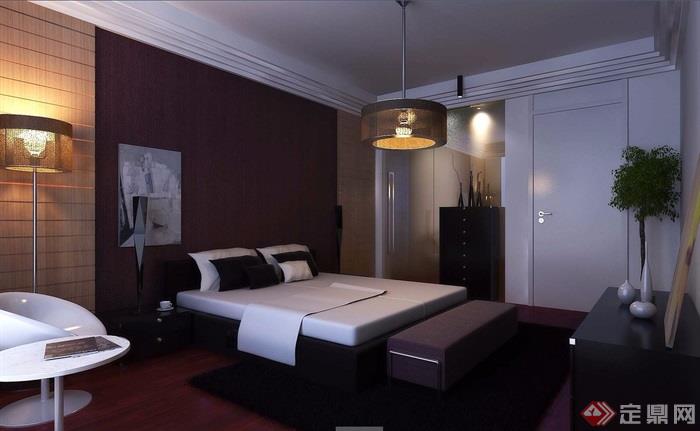 简约中式卧室空间装饰3d模型