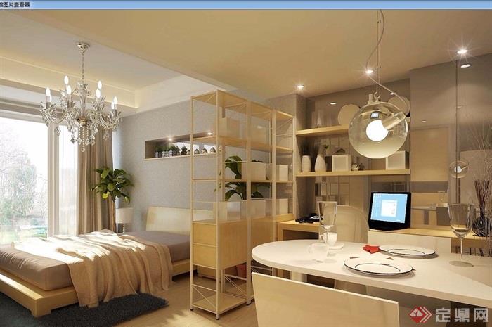 住宅整体详细卧室装饰3d模型